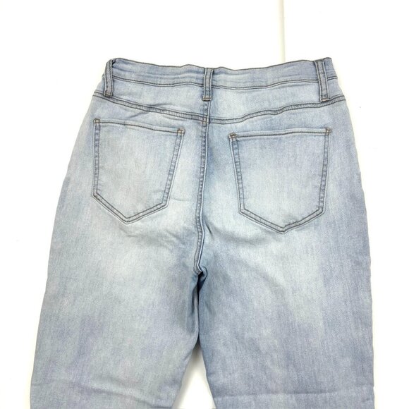 Rewash High Rise Jogger Distressed Women's size 7 Light Wash Blue Denim Jeans - Picture 3 of 3